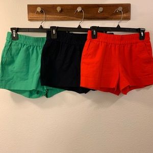 J.Crew elastic waist shorts. Bundle of 3